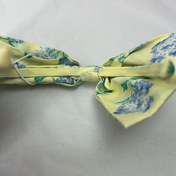 Janie and Jack Yellow floral bow headband Poplin. NWT one size - Picture 6 of 6
